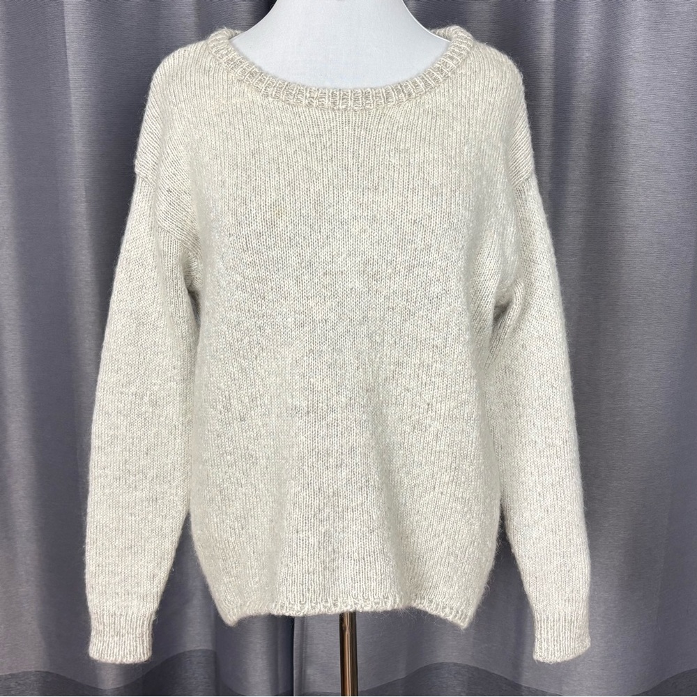 Orvis Wool Mohair Blend Metallic Crew Neck Sweater XL